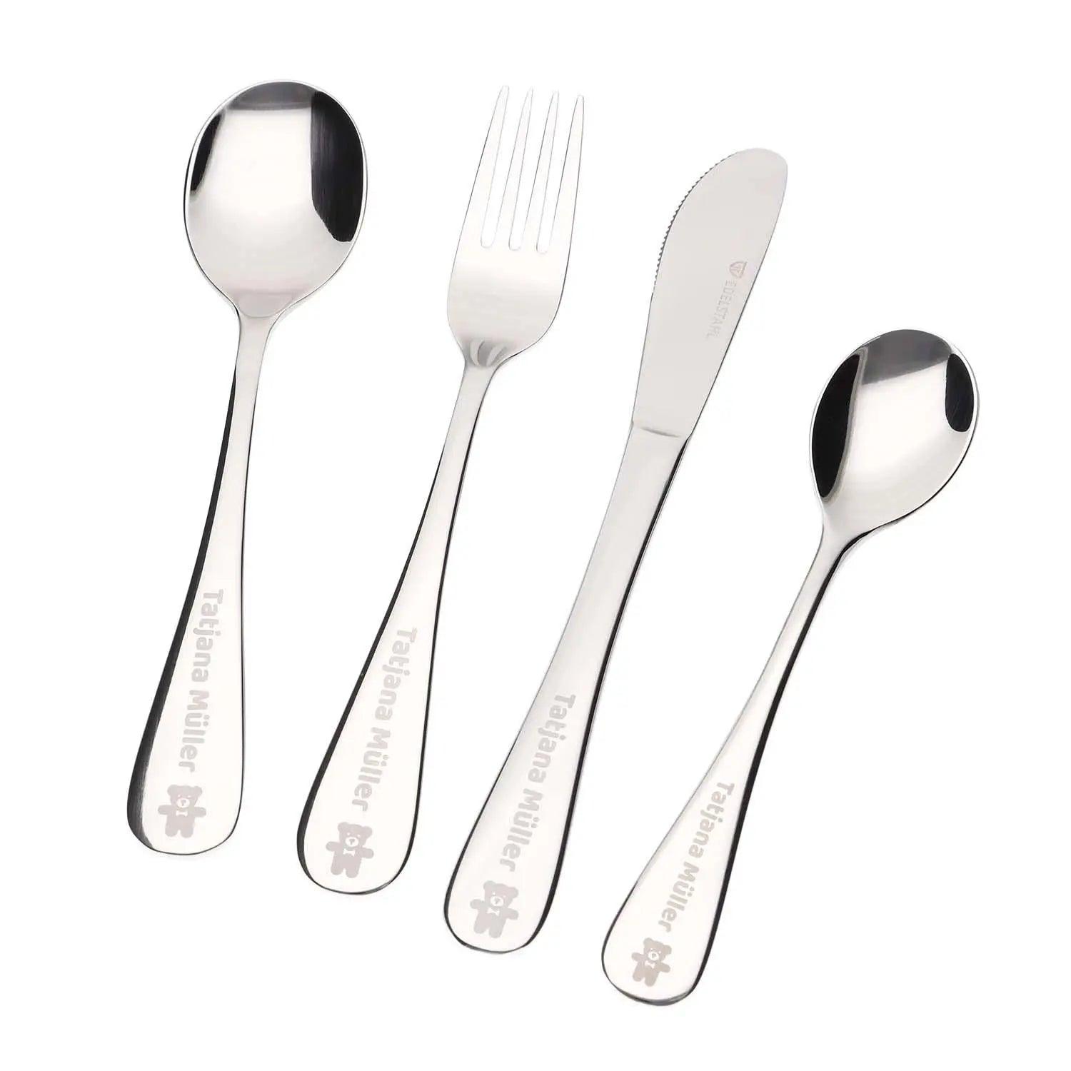 Kinderbesteck „Classic“ mit Gravur (4-teilig)