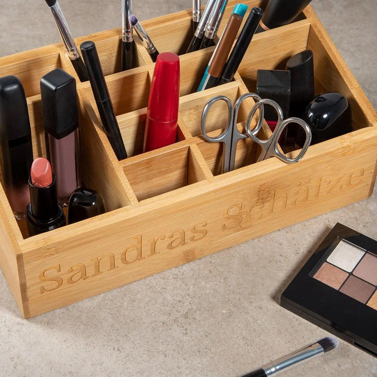 Organizer aus Bambus mit Gravur - Schreibtisch-Organizer personalisiert