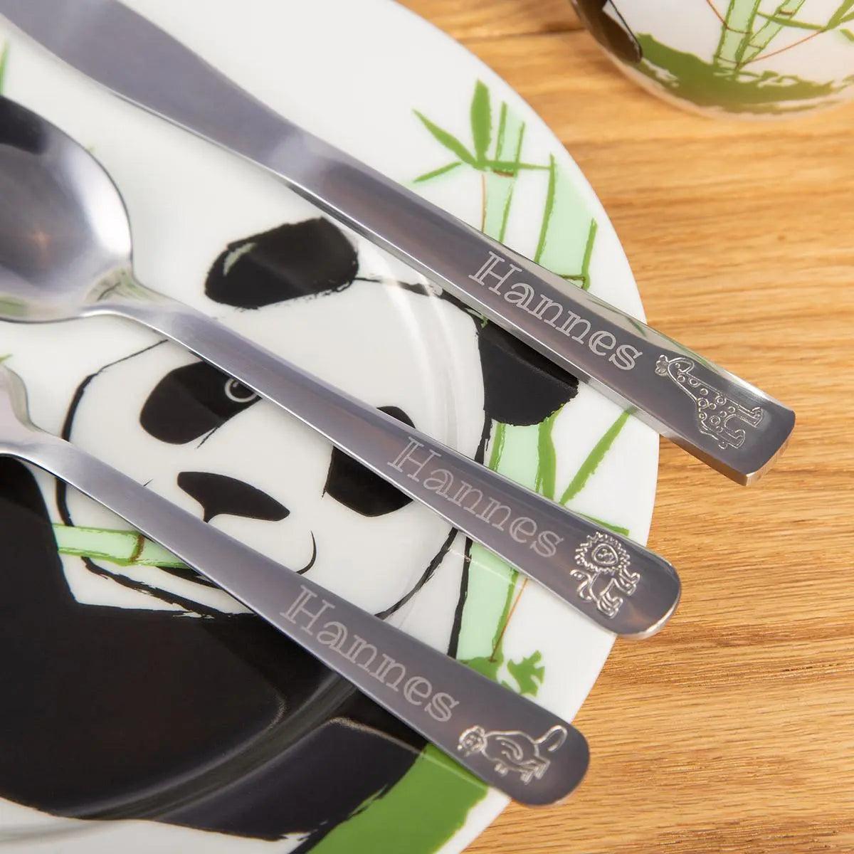 Kinderbesteck 3-teilig mit Gravur Motiv "Zoo"