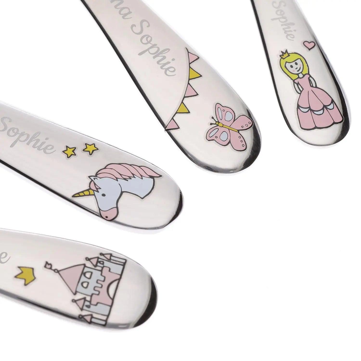 Kinderbesteck "Prinzessin" (4-teilig mit Gravur)