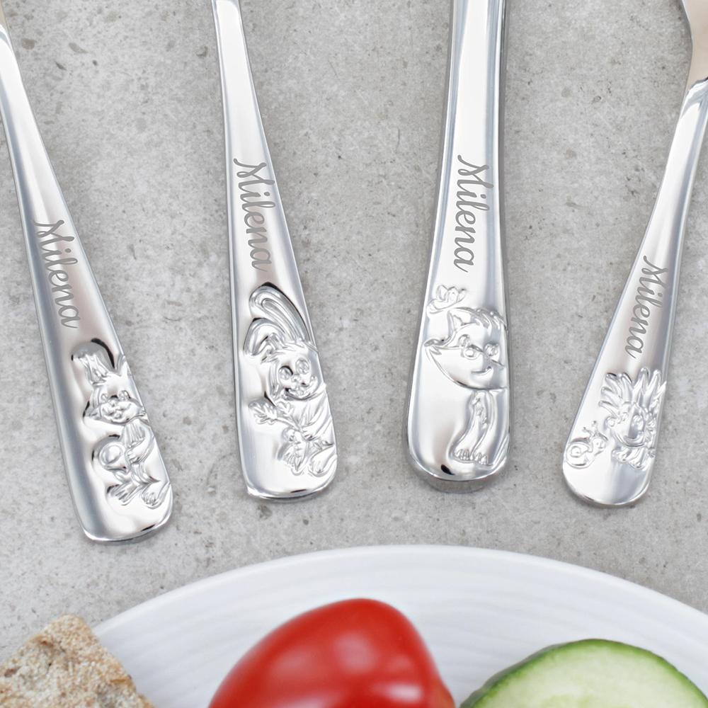 Amefa Kinderbesteck 4-teilig mit Gravur WALDFREUNDE