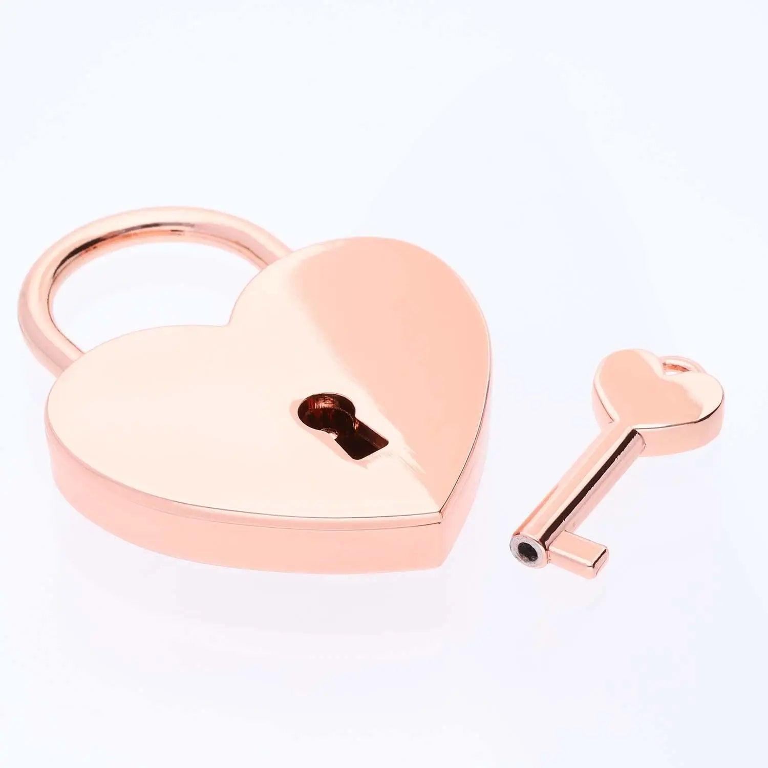 Liebesschloss Herzform Roségold mit Gravur