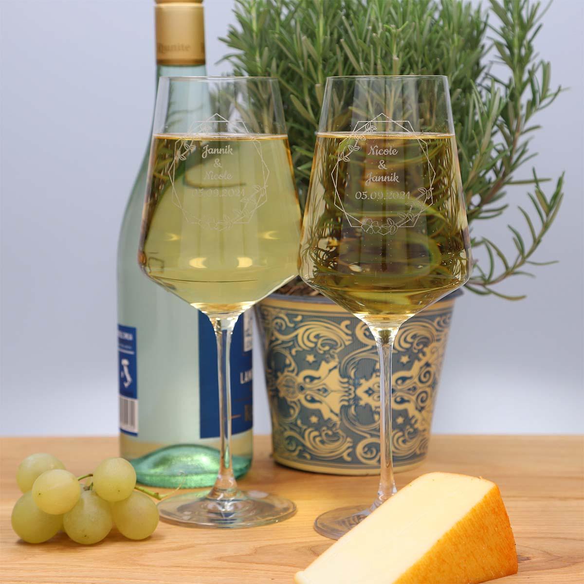 LEONARDO Weißweinglas-Set für Paare mit Gravur