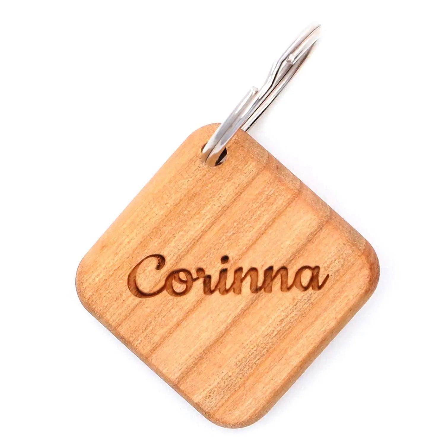 Holz Schlüsselanhänger mit Gravur aus Kirsche - personalisiert