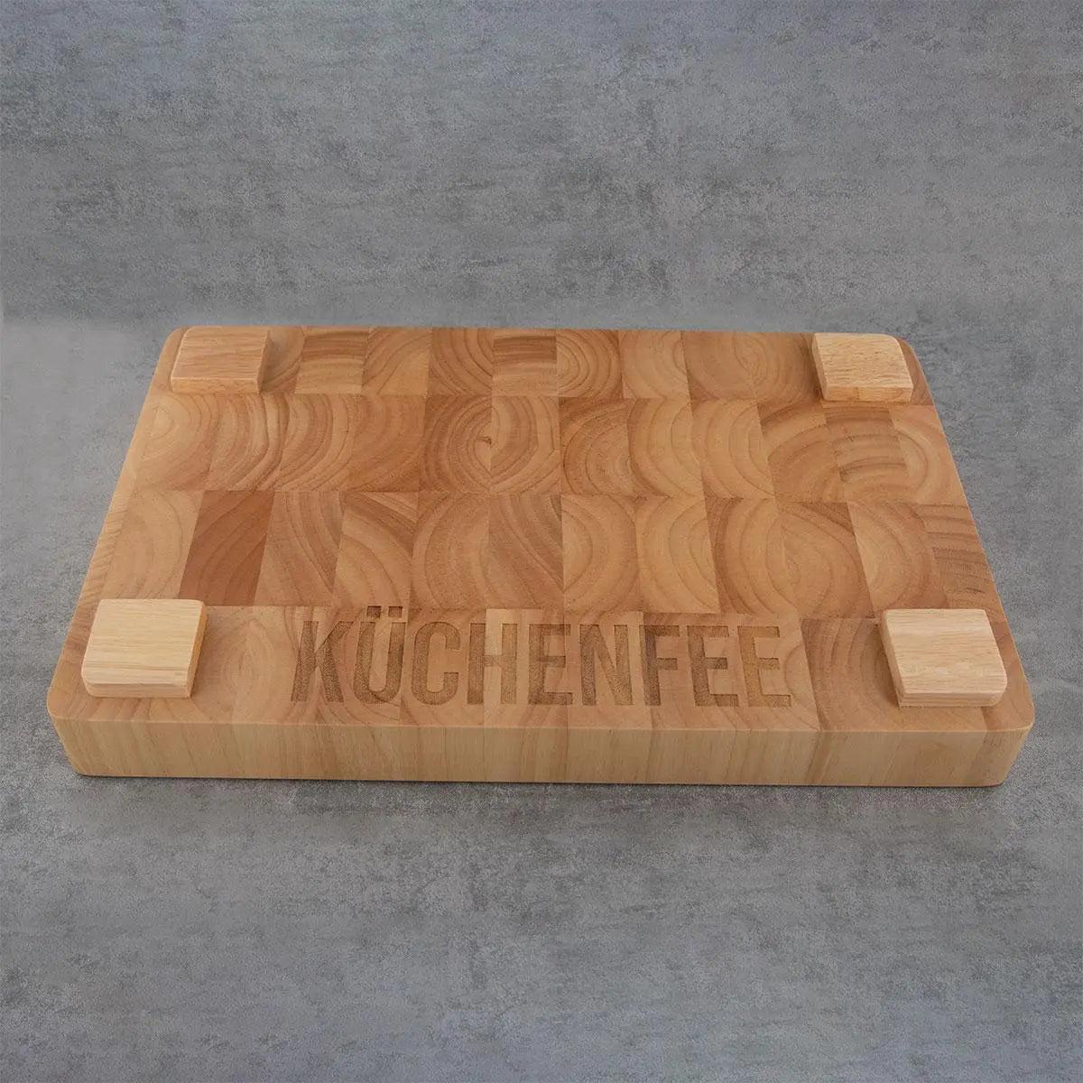 Premium Schneidebrett mit Gravur aus Gummibaum