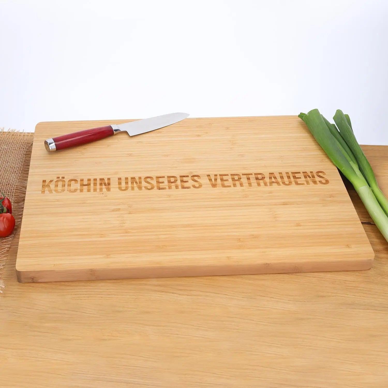 XXL Schneidebrett mit Gravur aus Bambus