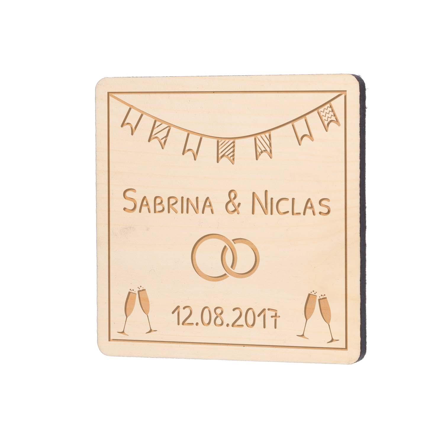 Holz Untersetzer-Set aus Zirbe mit Gravur - 4-teilig personalisiert