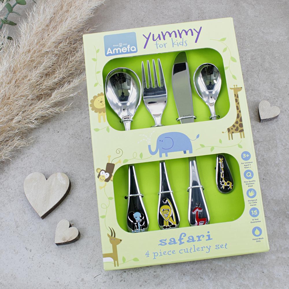 Amefa Kinderbesteck 4-teilig mit Gravur Safari