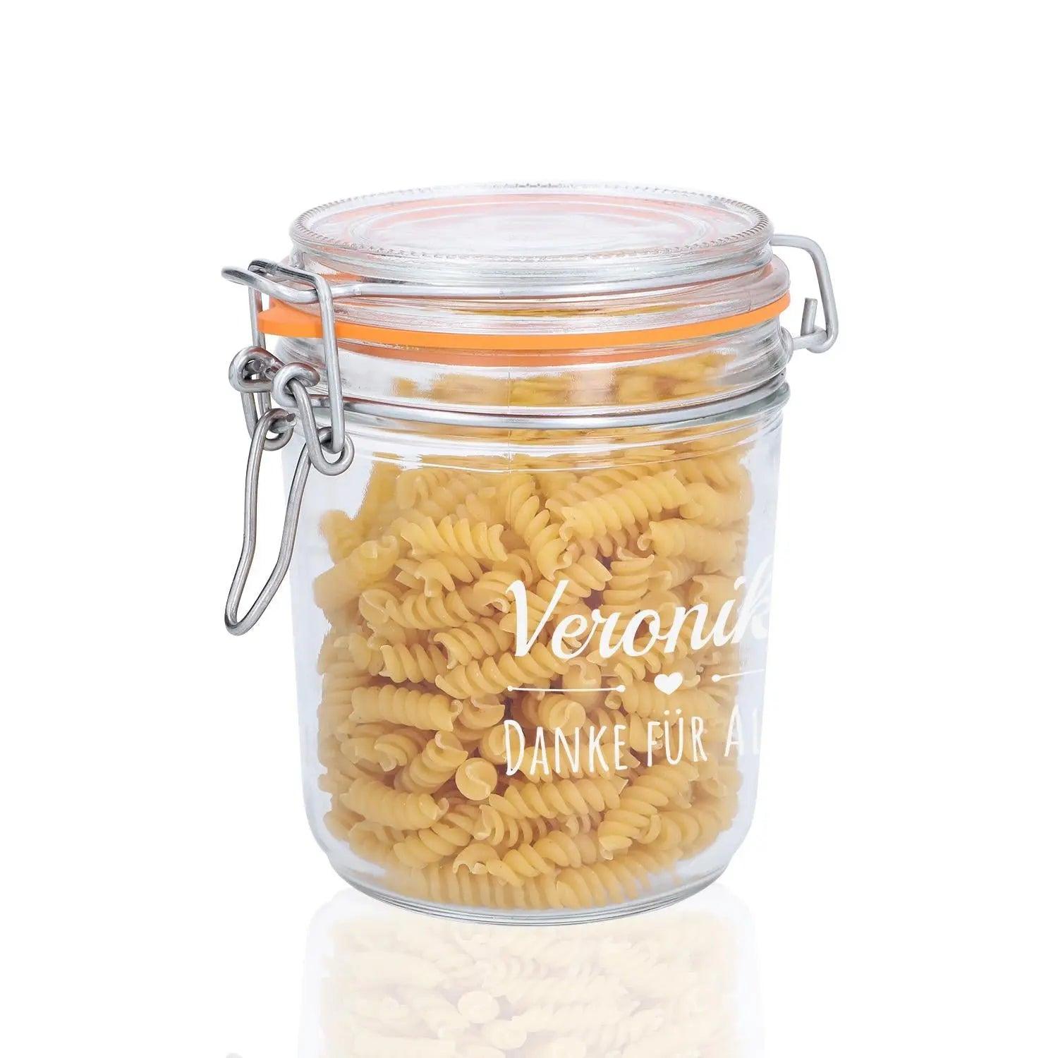 Einmachglas Terrine Ermetico 0,5 Liter mit Gravur