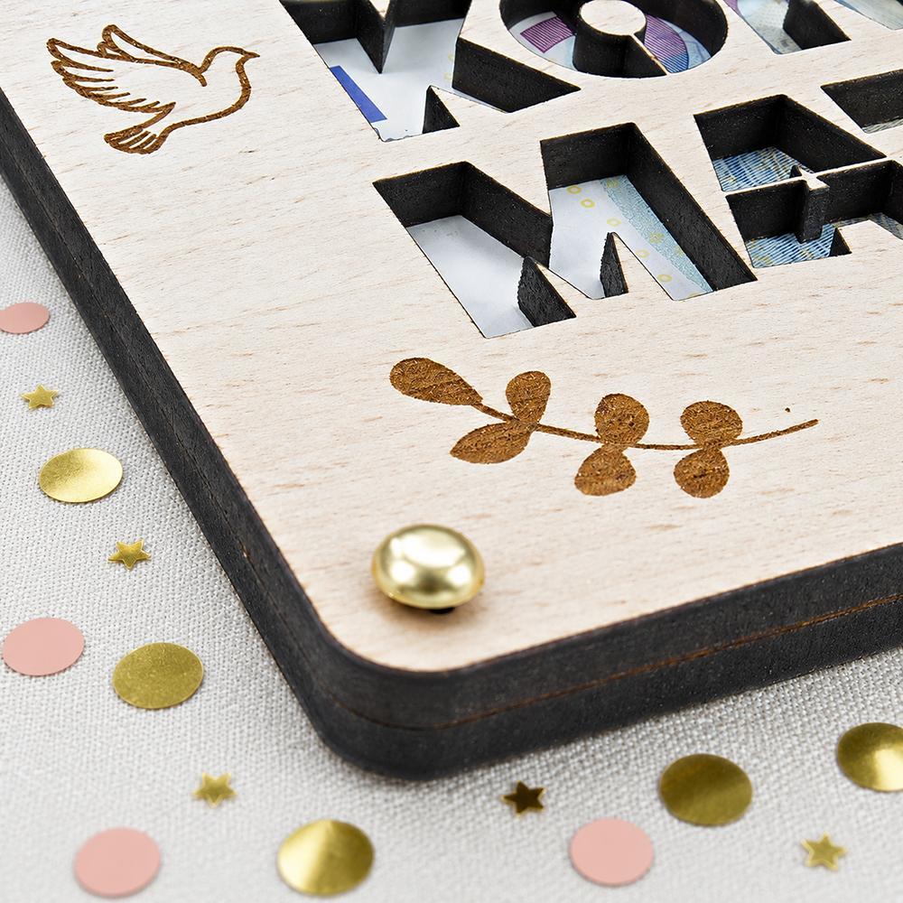 Geldgeschenk zum Geburtstag aus Holz - Personalisierbar mit Alter und Namen