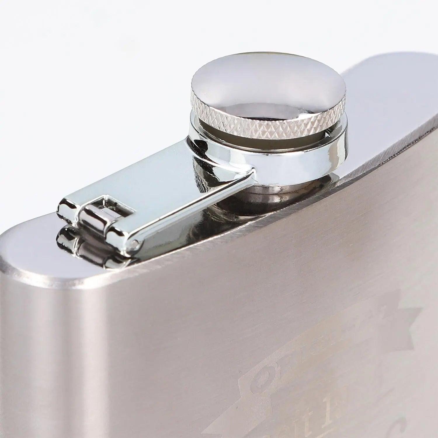 Flachmann mit Gravur 150 ml aus Edelstahl - personalisiertes Geschenk für Männer, Freunde und Kollegen