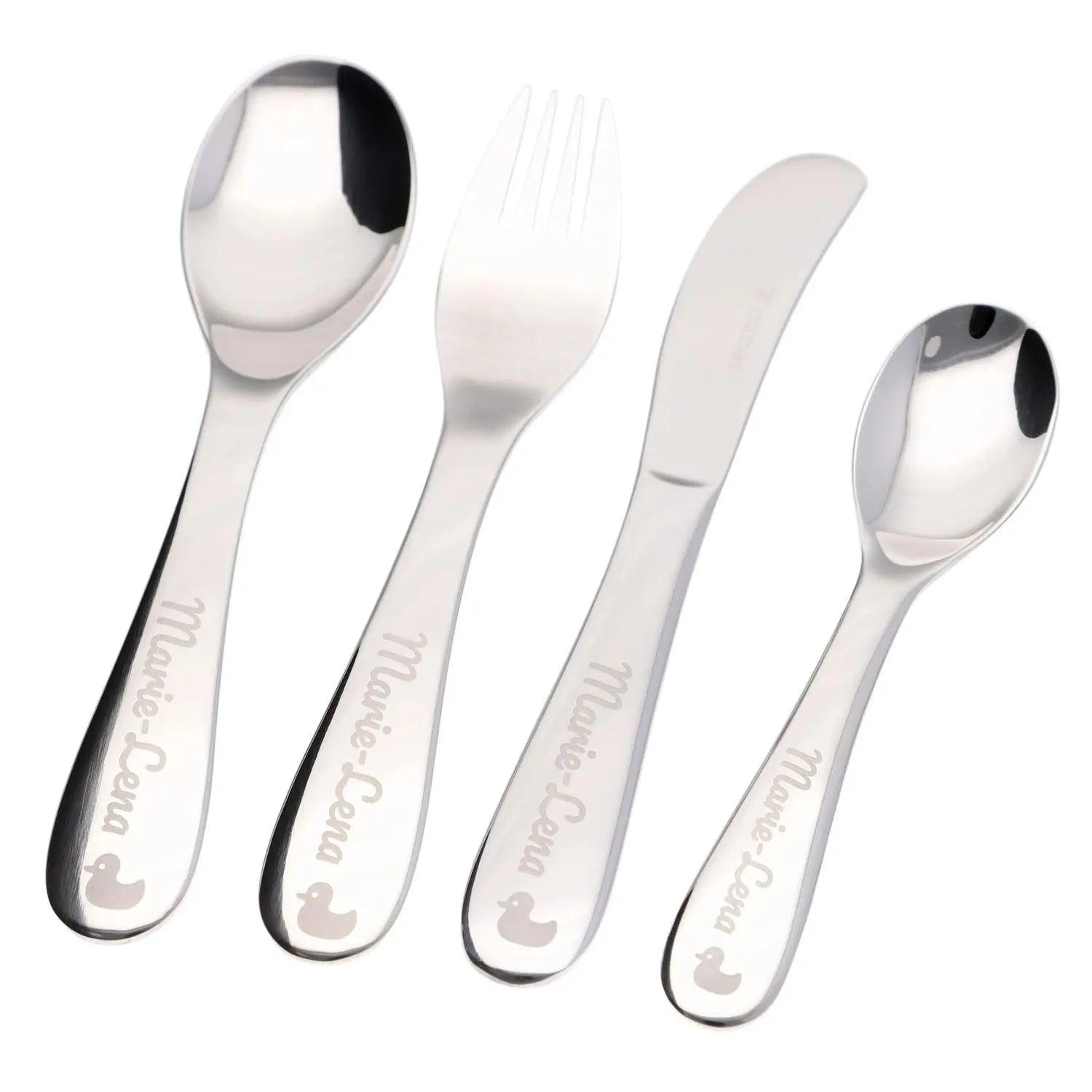 Kinderbesteck 4-teilig mit Gravur "Neutral"