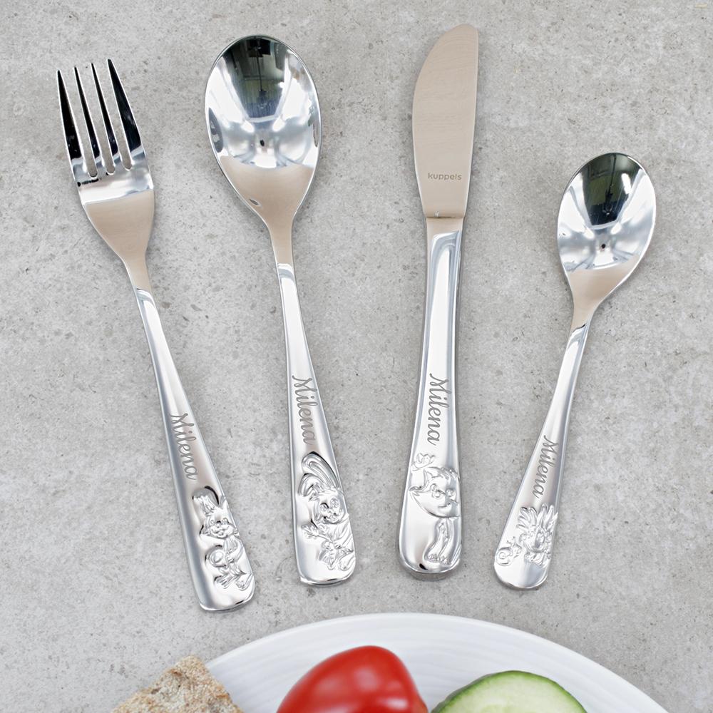 Amefa Kinderbesteck 4-teilig mit Gravur WALDFREUNDE