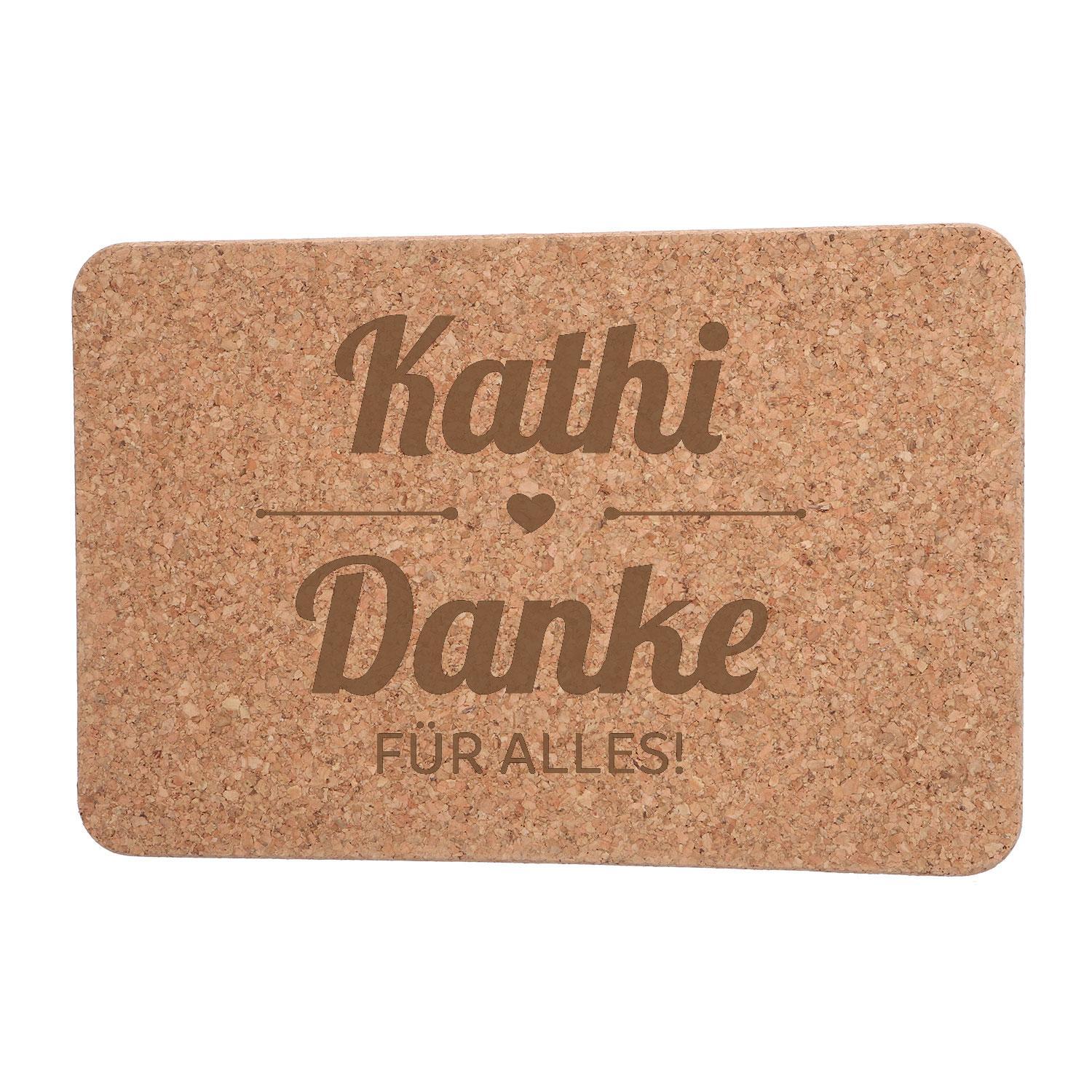 Untersetzer-Set aus Kork mit Gravur - 2-teilig personalisiert
