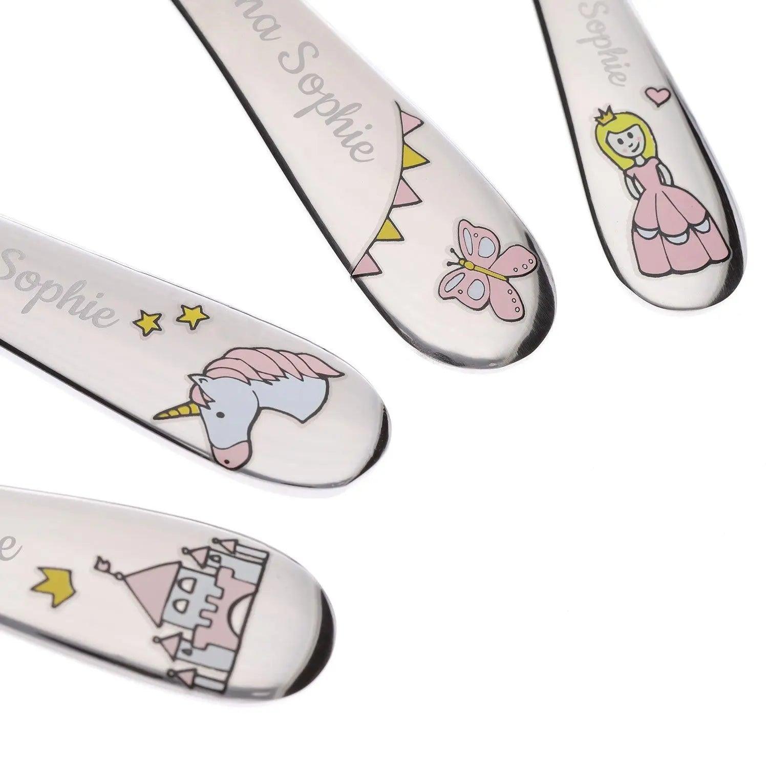 Kinderbesteck "Prinzessin" (4-teilig mit Gravur)