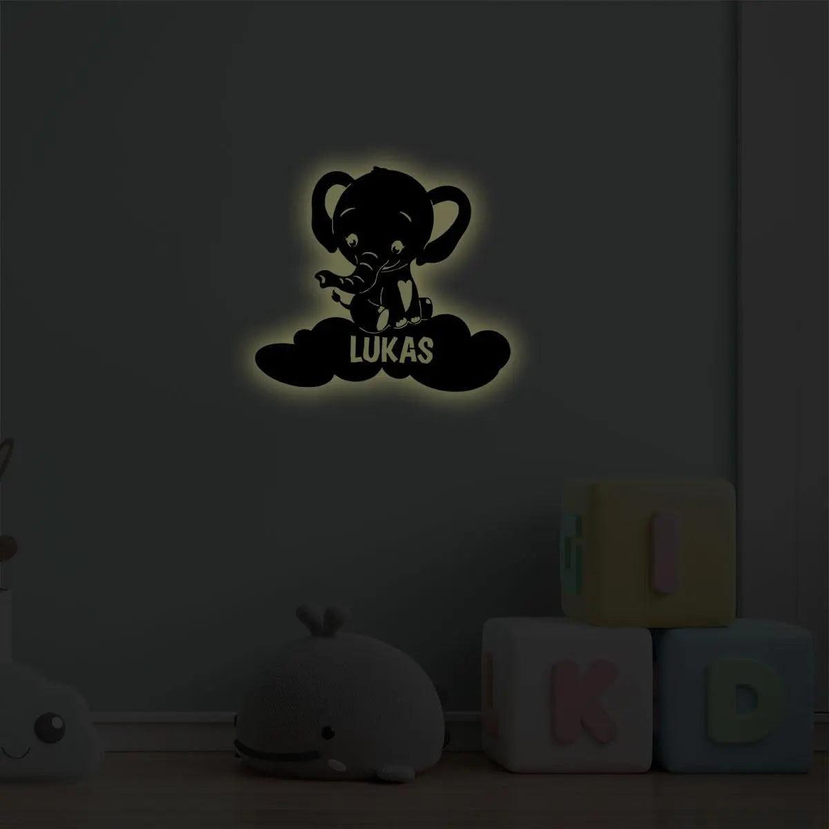 Nachtlicht Baby Elefant mit Personalisierung