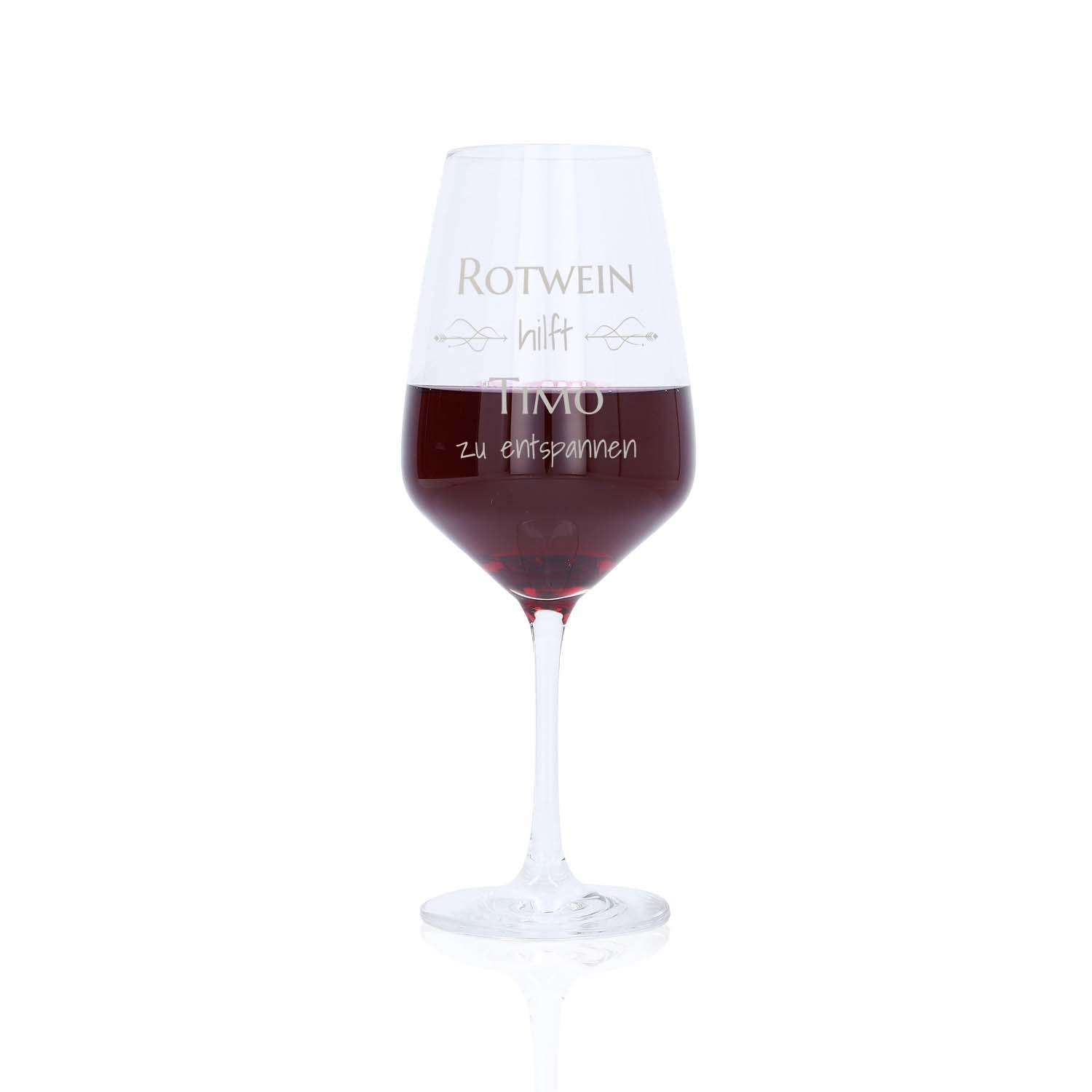 Rotweinglas "Bordeaux" mit Gravur - personalisiert