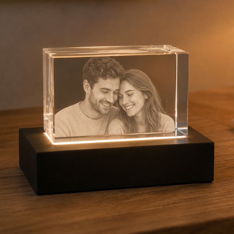 3D Glasfoto Quader Querformat