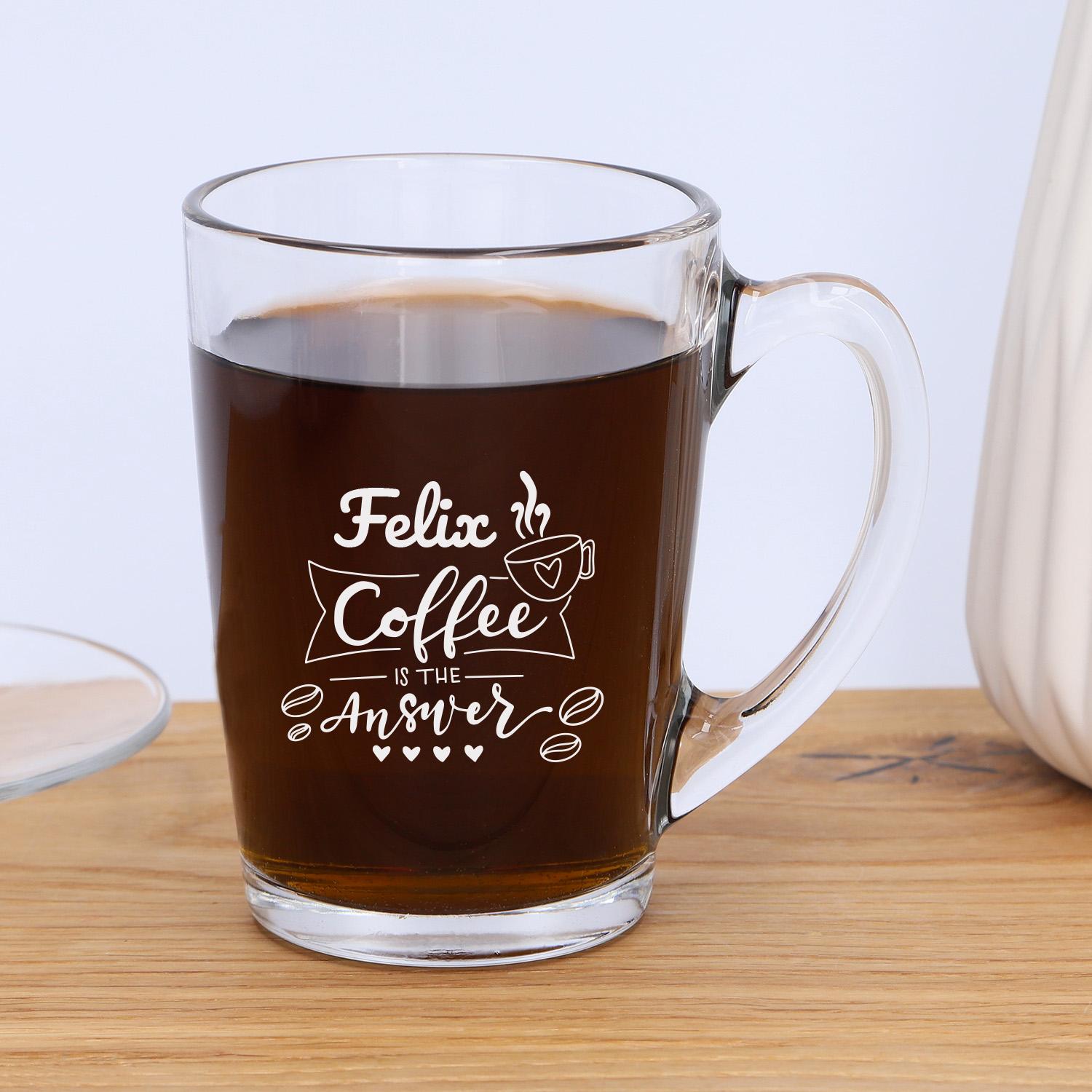 Glastasse "Good Morning" mit Gravur - personalisiert