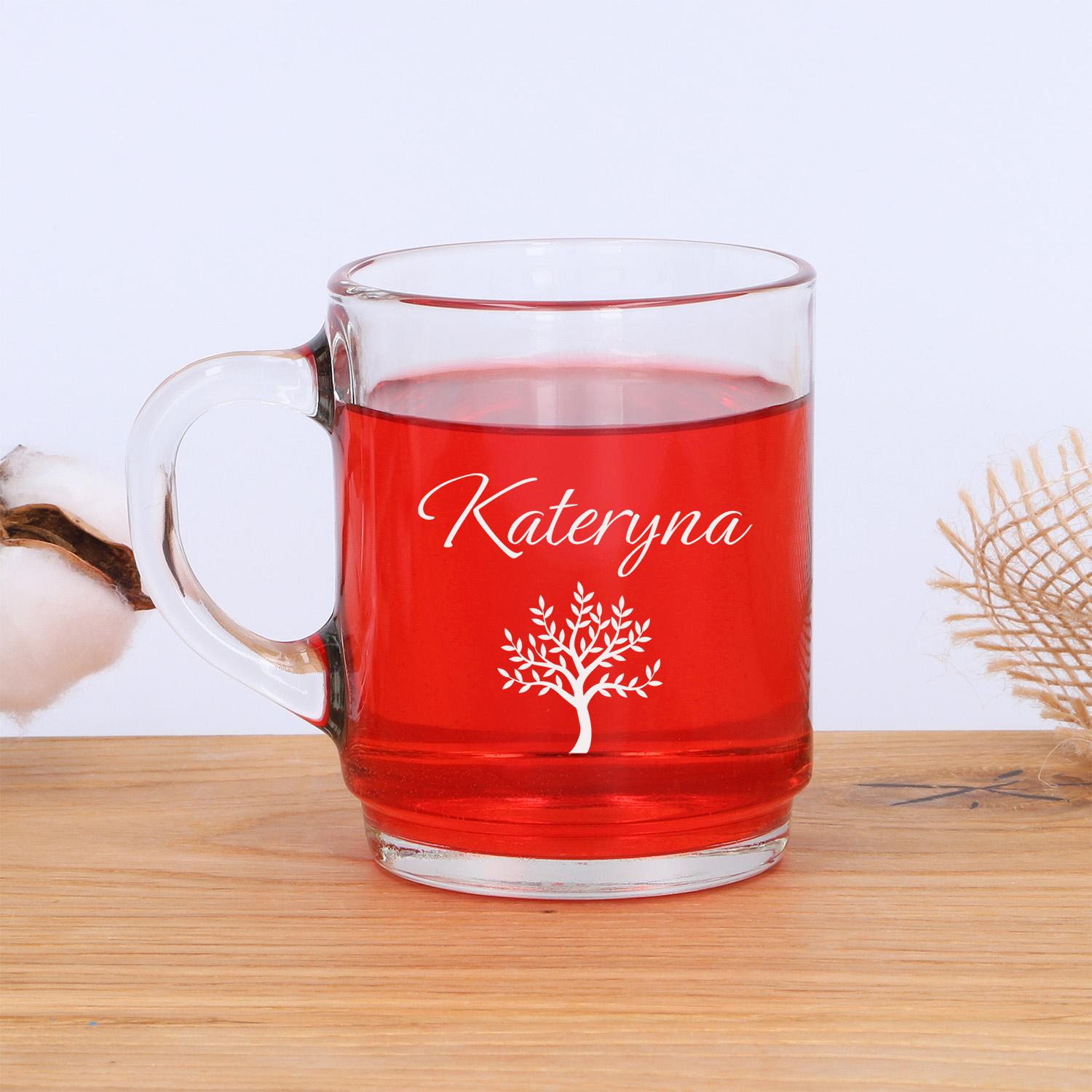 Teeglas "Kanpur" mit Gravur und Henkel - personalisiert