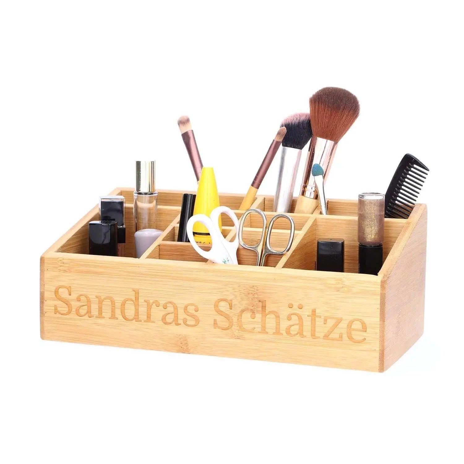 Organizer aus Bambus mit Gravur - Schreibtisch-Organizer personalisiert