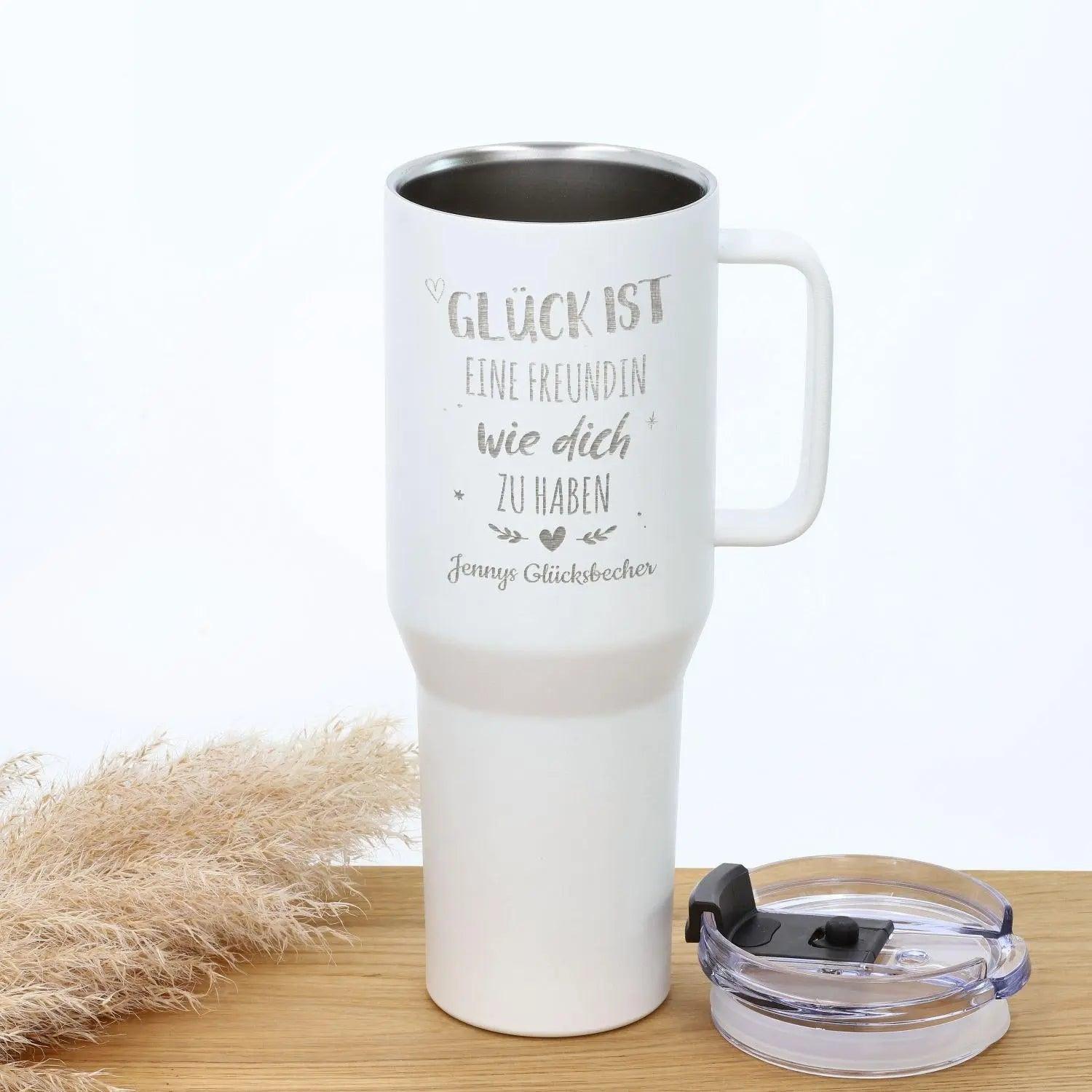 Thermobecher personalisiert in weiß mit Strohhalm "Rocky Mountains" 1,2 l