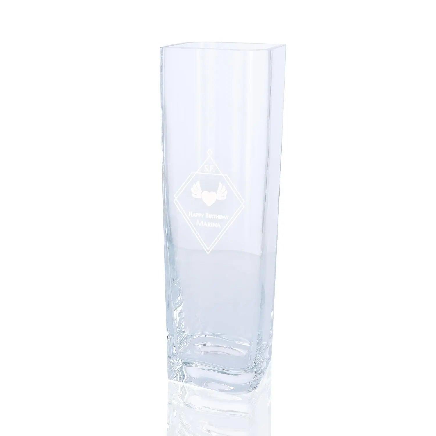 LEONARDO Vase mit Gravur Lucca 40 cm - personalisierbare Glasvase als Geschenk