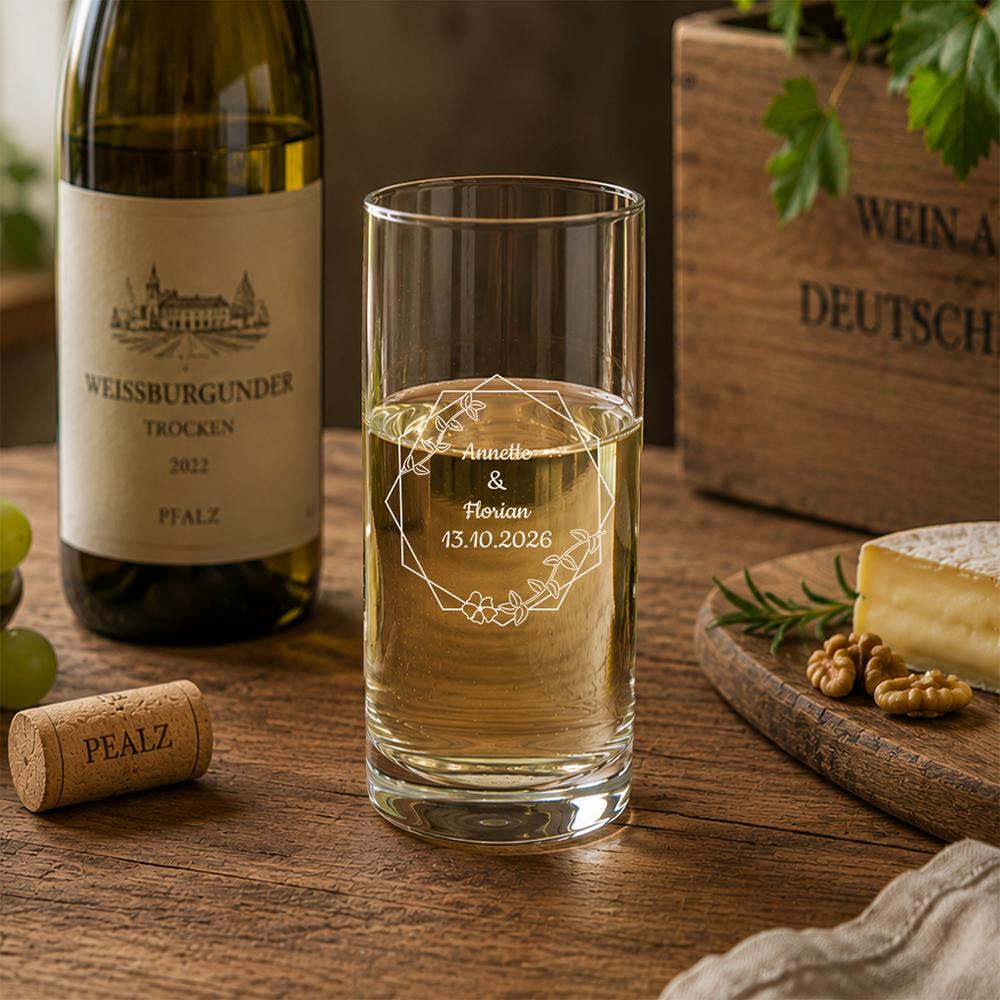 Weinstange 0,5 l mit Gravur - personalisiertes Schoppenglas