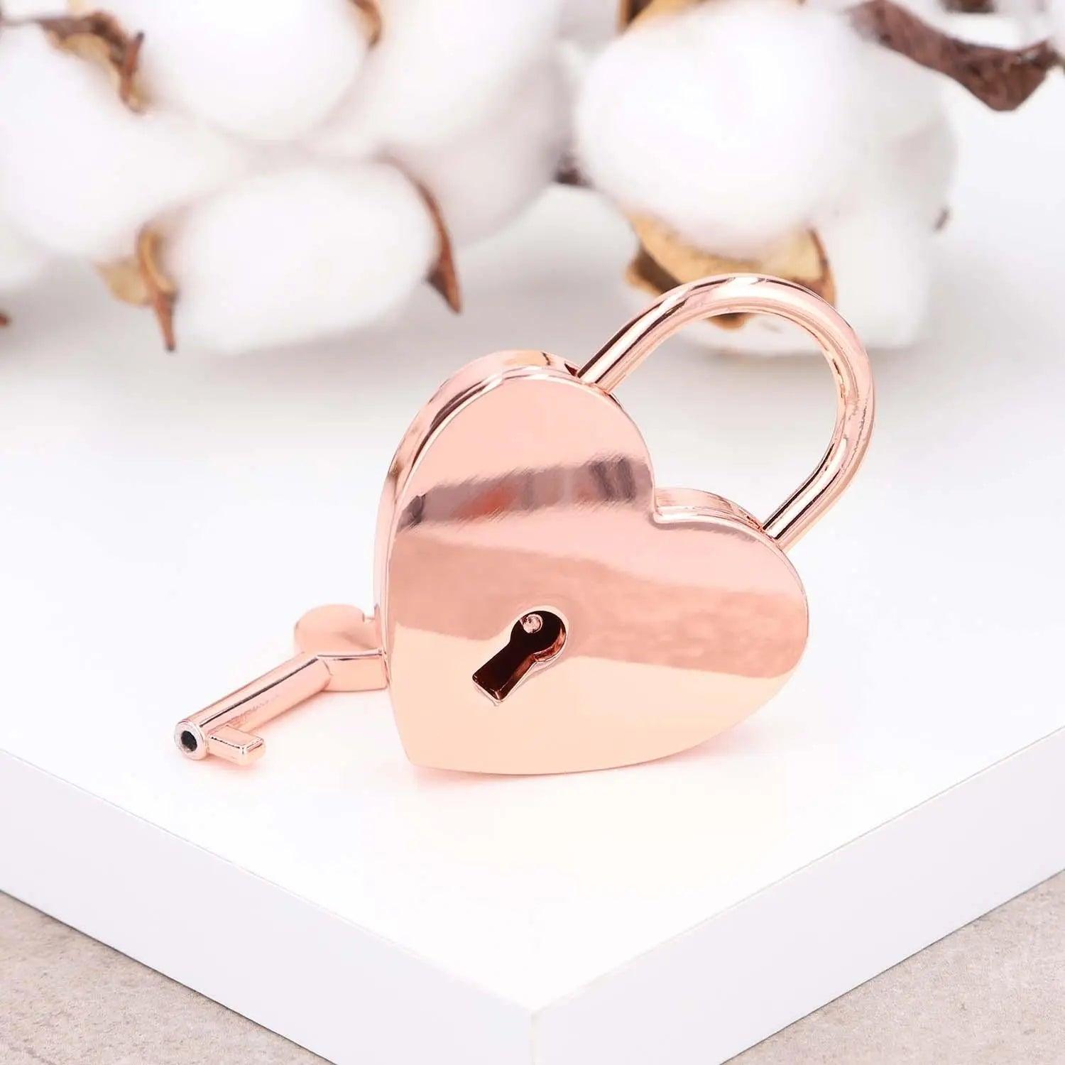 Liebesschloss Herzform Roségold mit Gravur