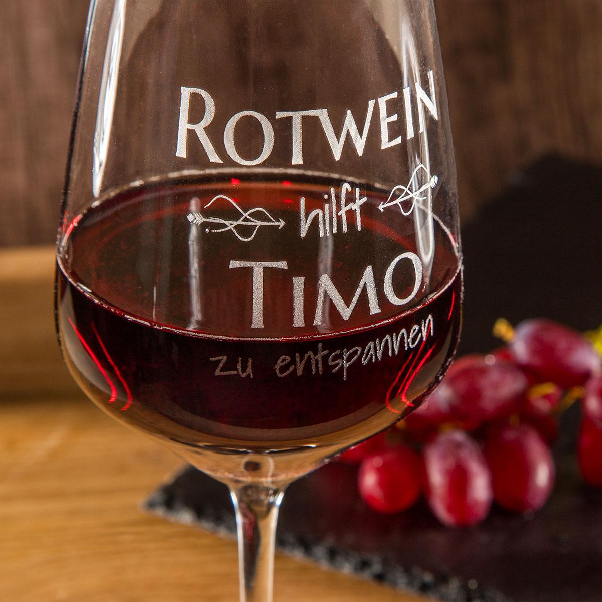Rotweinglas "Bordeaux" mit Gravur - personalisiert