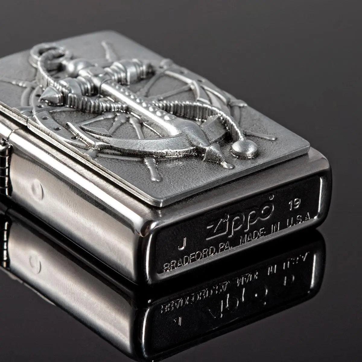 Premium Zippo Anker mit Gravur - originales windfestes Benzinfeuerzeug