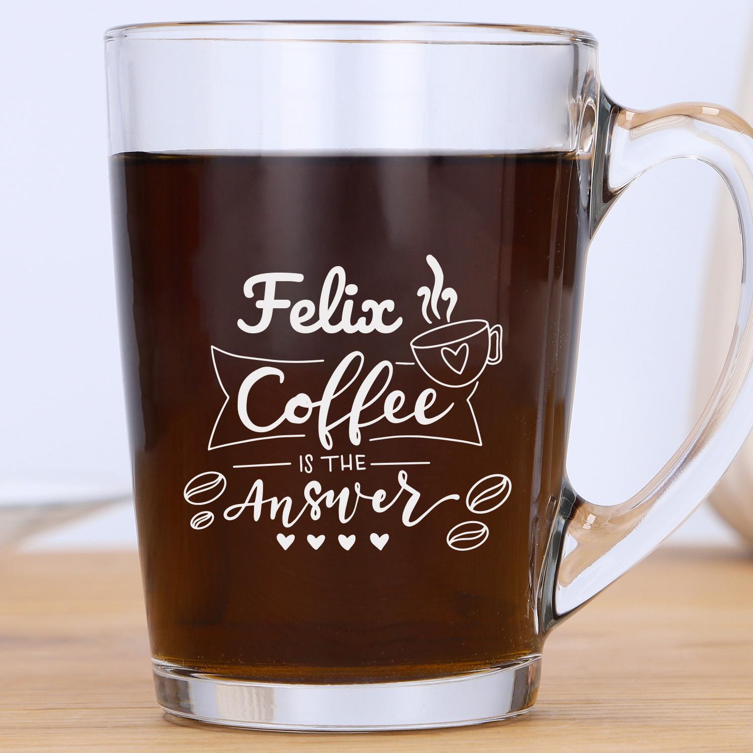 Glastasse "Good Morning" mit Gravur - personalisiert