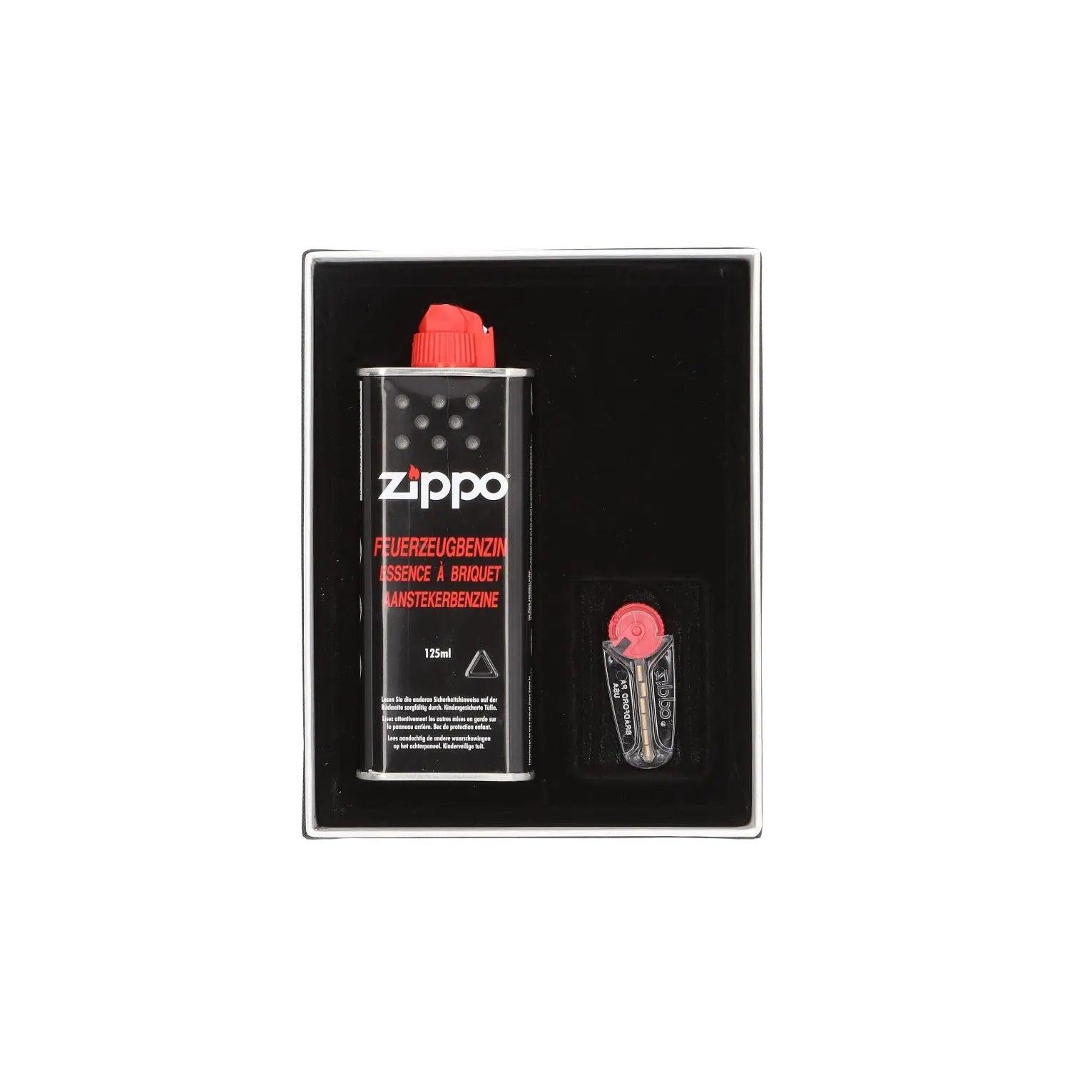 Zippo Geschenkbox mit Feuerzeugbenzin und Feuersteinen - originales Zubehör Set