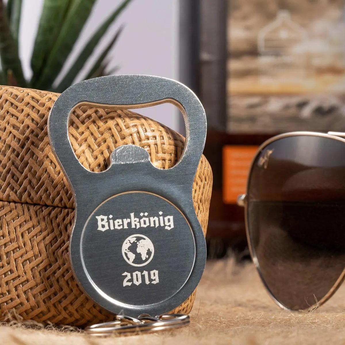 Schlüsselanhänger mit Flaschenöffner und Gravur "Palma" - personalisiert