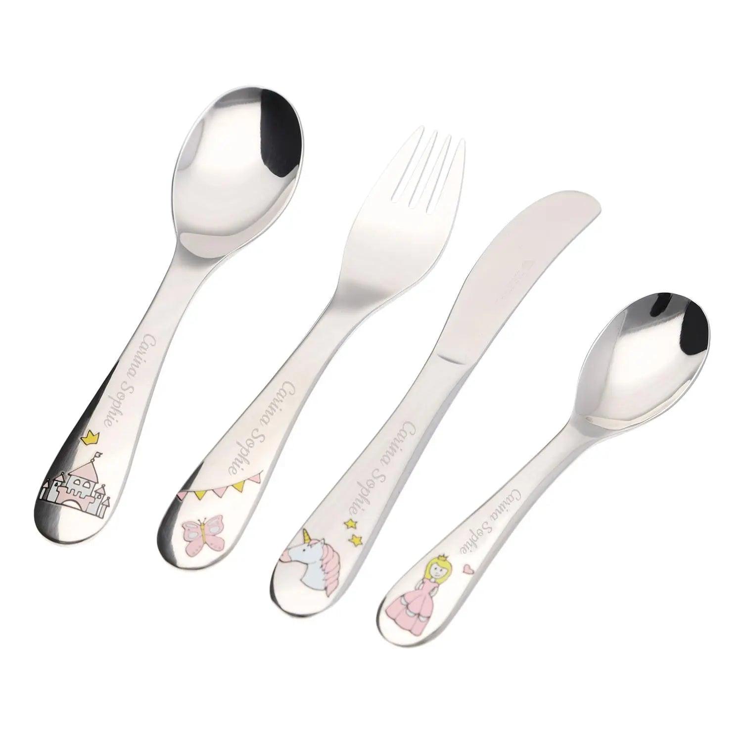 Kinderbesteck "Prinzessin" (4-teilig mit Gravur)
