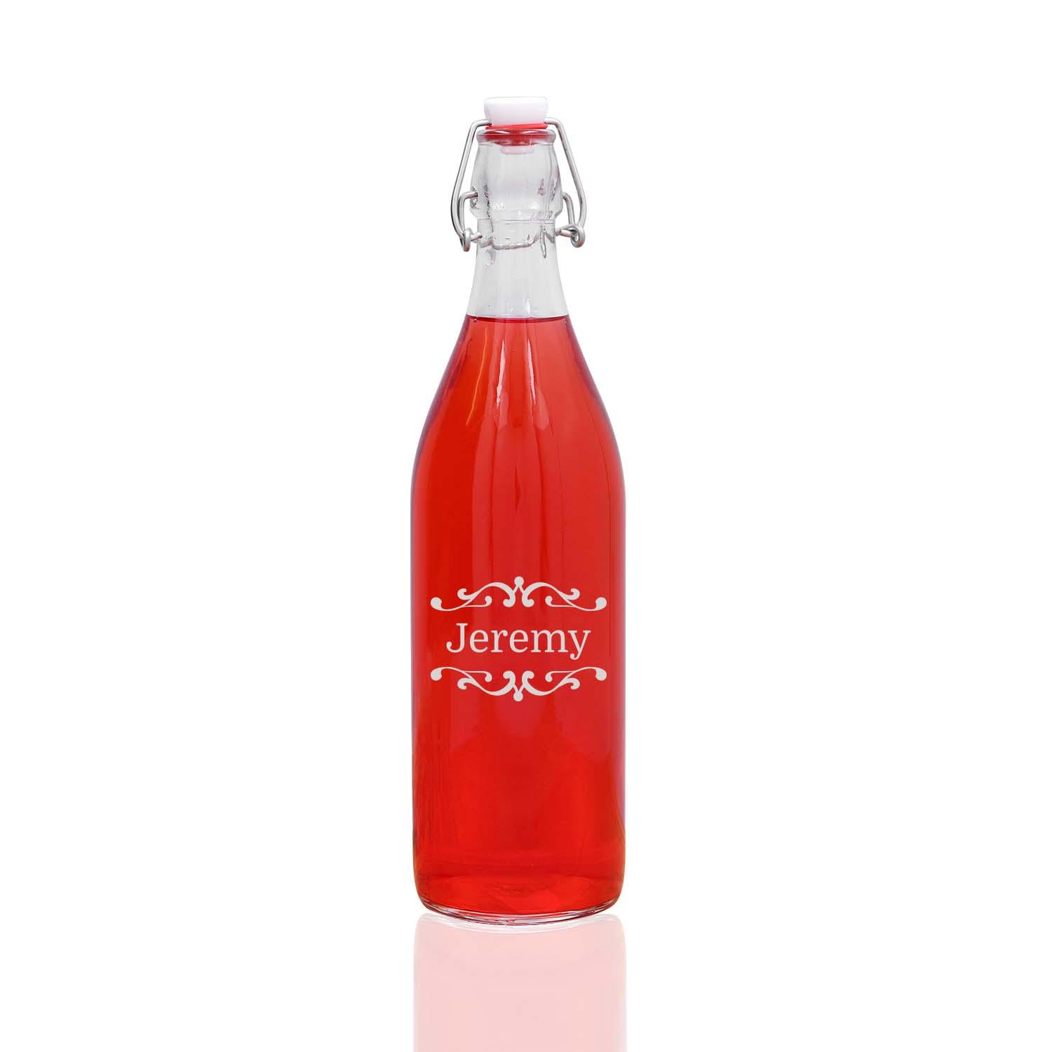 Wasserflasche "Ella" mit Gravur und Bügelverschluss - 1 Liter