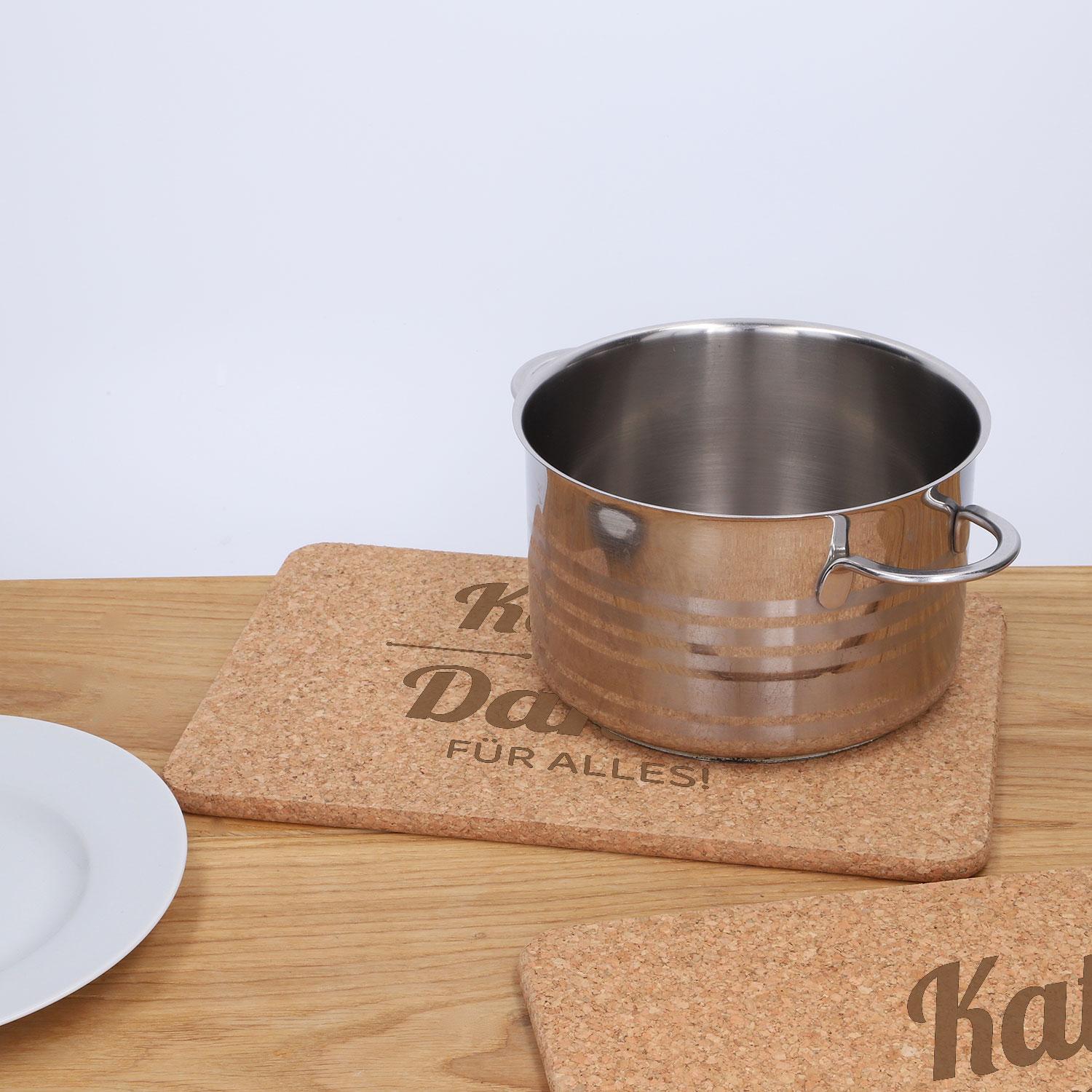 Untersetzer-Set aus Kork mit Gravur - 2-teilig personalisiert
