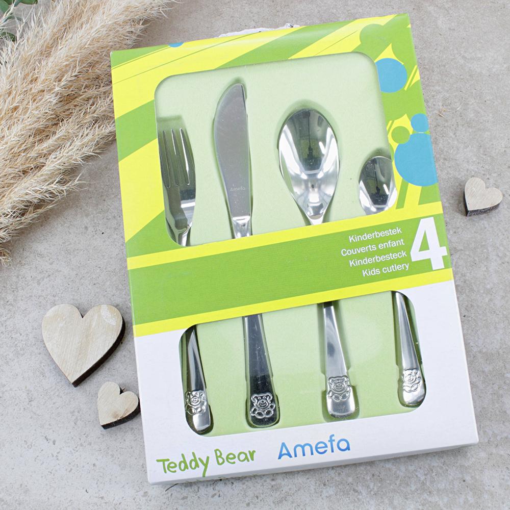 Amefa Kinderbesteck 4-teilig mit Gravur TEDDY BEAR