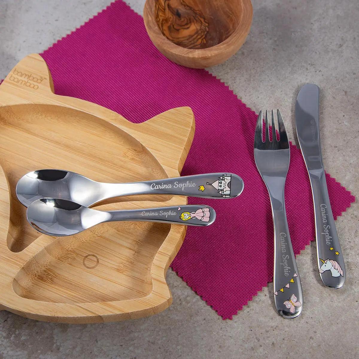 Kinderbesteck "Prinzessin" (4-teilig mit Gravur)