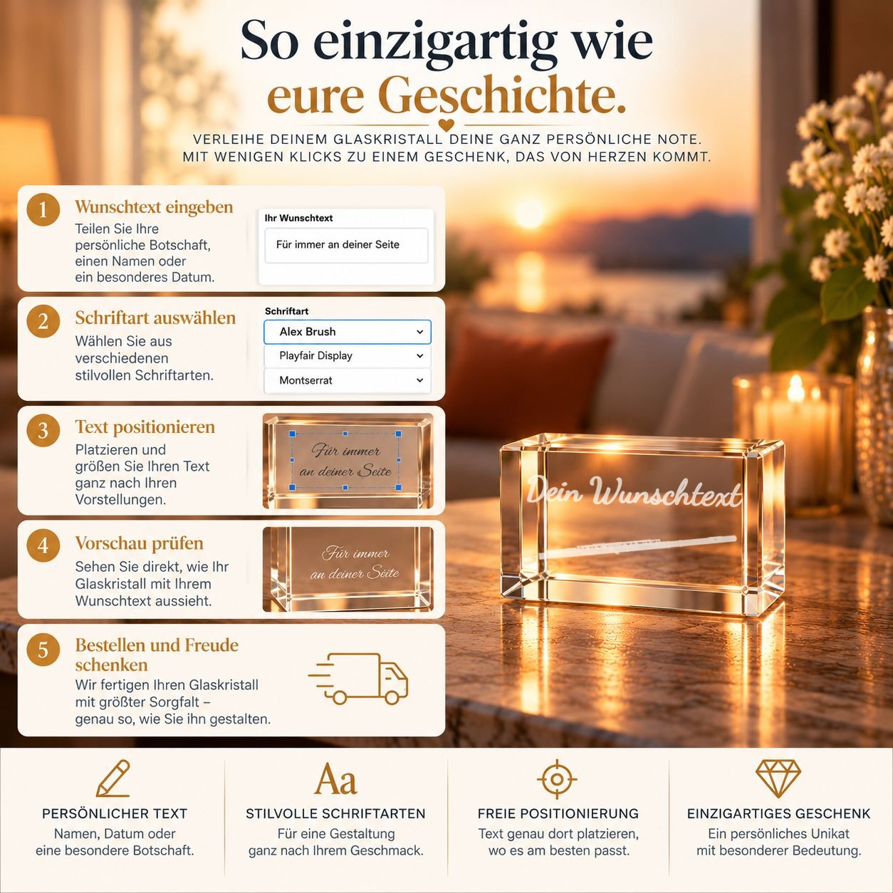 3D Glasquader |Querflöte mit Wunschnamen |Flöte |Geschenk für Flötisten Flöstistin Musiker Orchester|Konzertflöte – Personalisierung