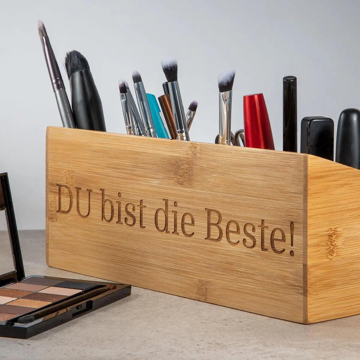 Organizer aus Bambus mit Gravur - Schreibtisch-Organizer personalisiert