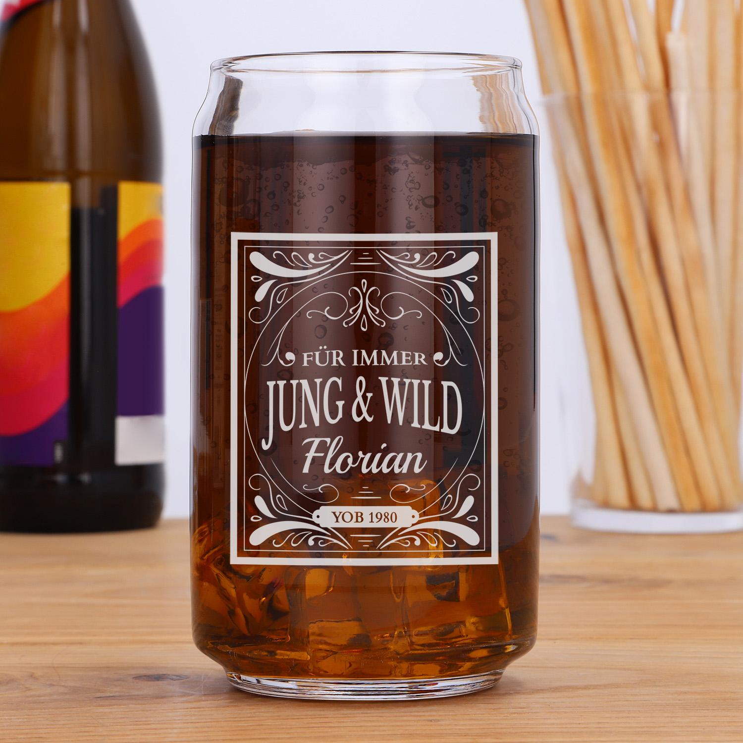 Cola Glas mit Gravur "Happiness" 470 ml - personalisiertes Colaglas
