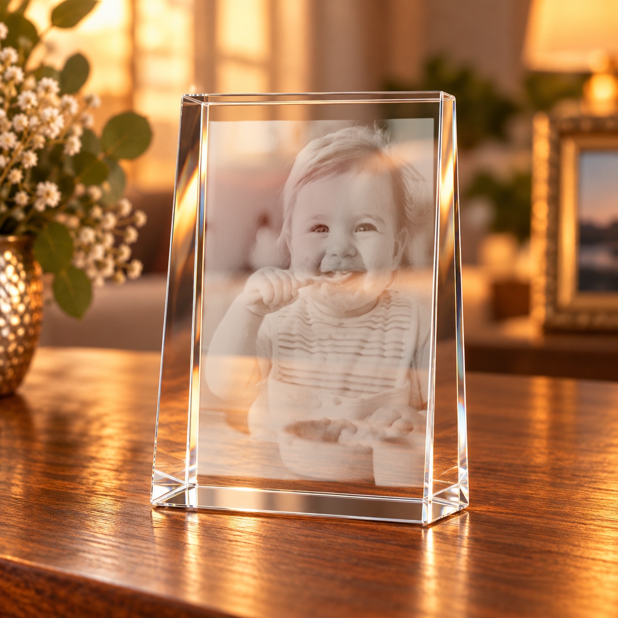 3D-Glaskristall Fotoframe mit Foto-Gravur