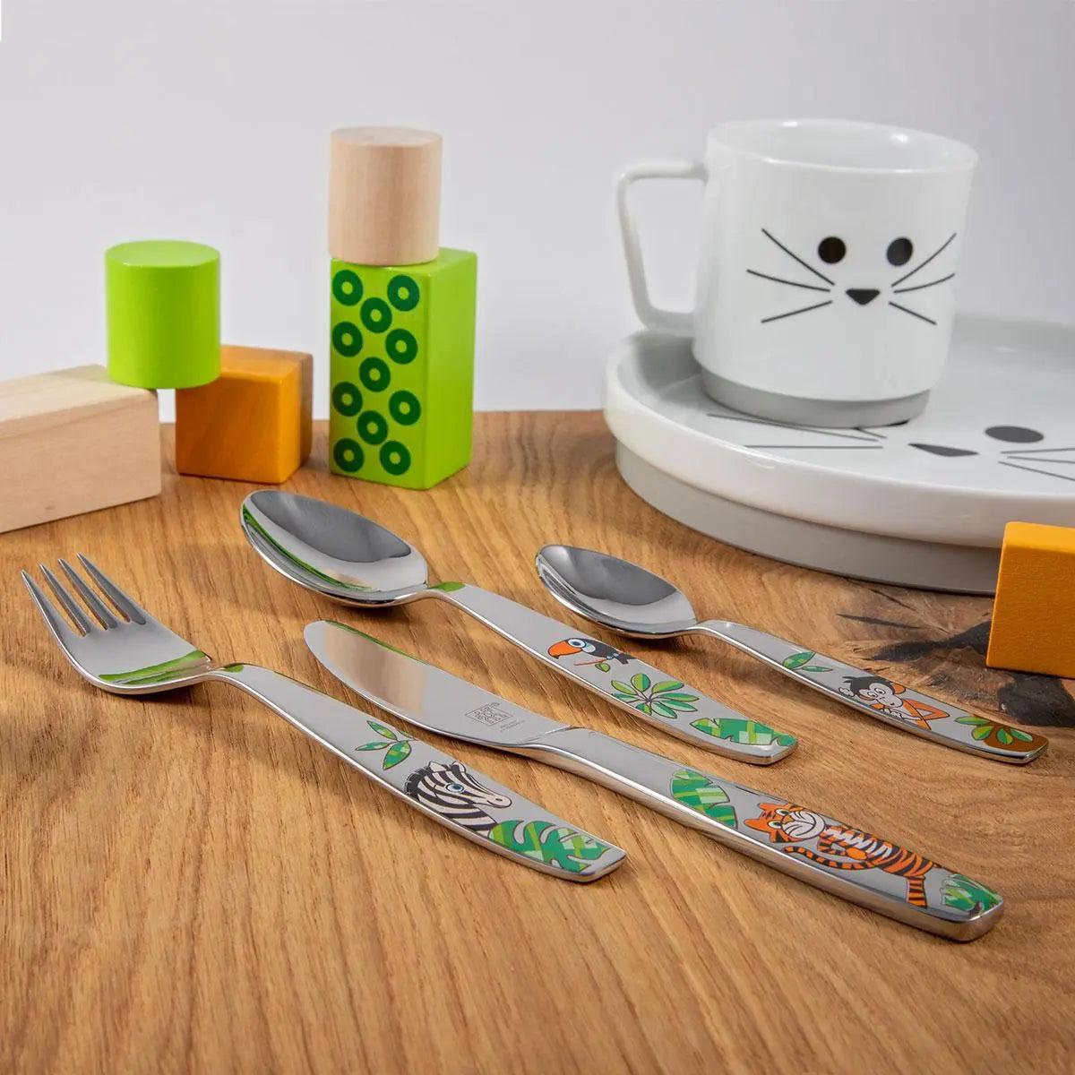 ZWILLING® Kinderbesteck 4-teilig mit Gravur "Jungle"