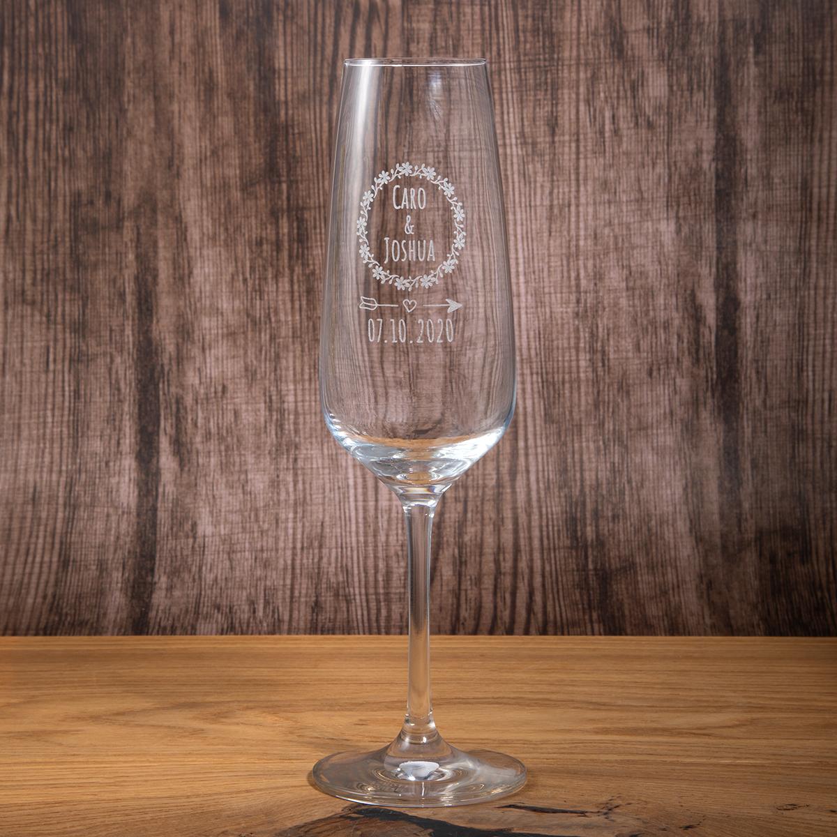 Sektglas "Prosit" mit Gravur - personalisiert
