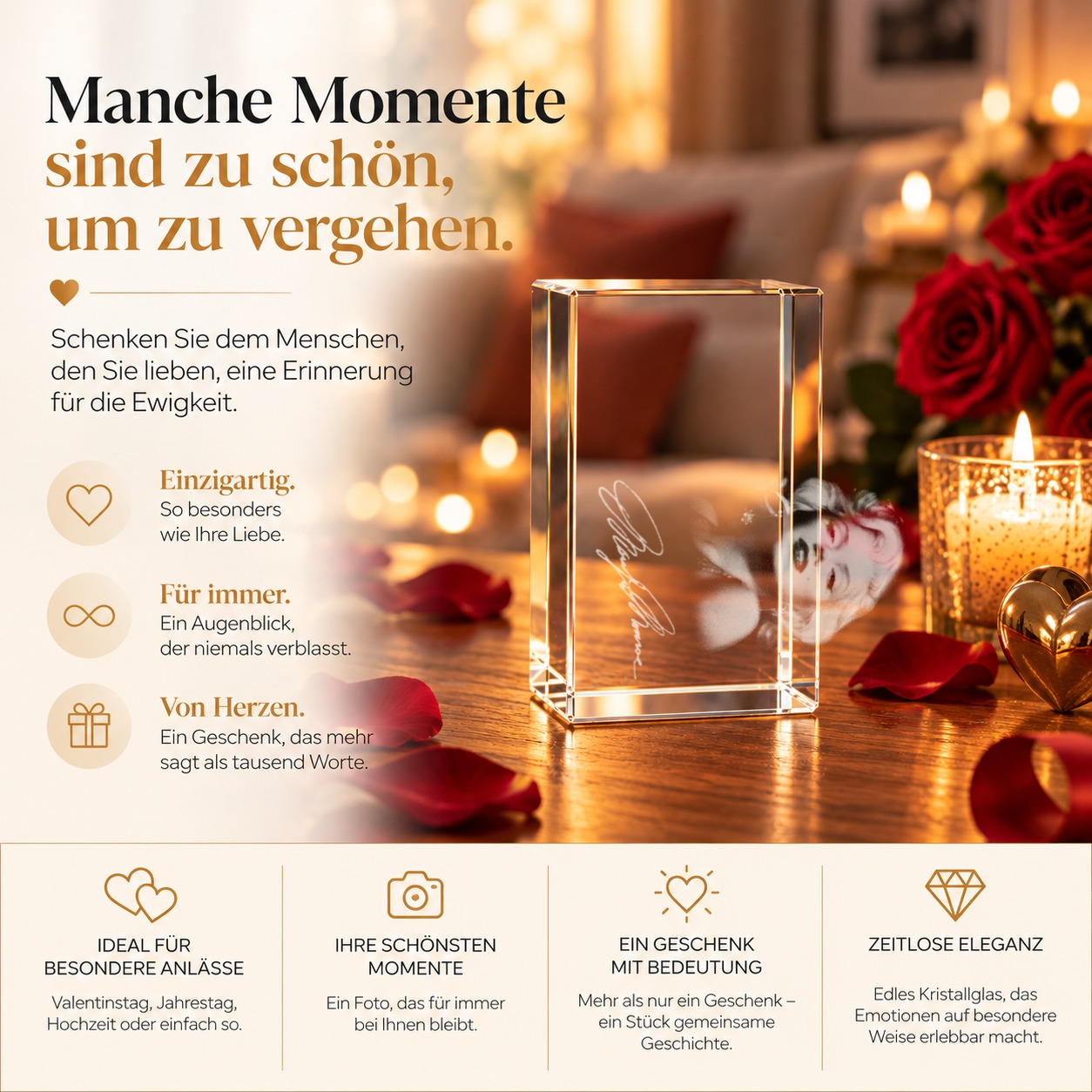 3D-Glaskristall Marilyn Monroe Autogramm als Sammlerstück und Geschenk für Filmfans