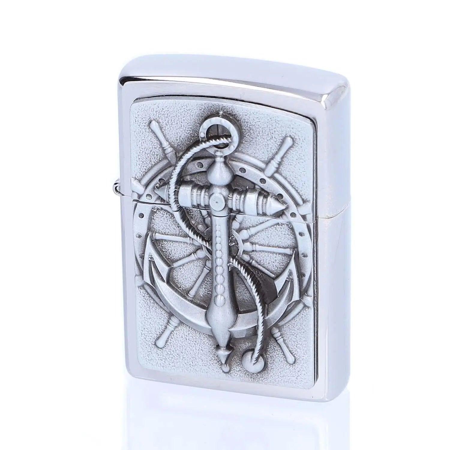Premium Zippo Anker mit Gravur - originales windfestes Benzinfeuerzeug