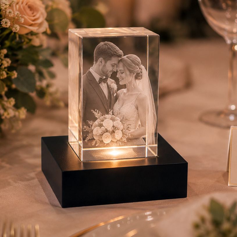 3D Glasfoto Quader Hochformat