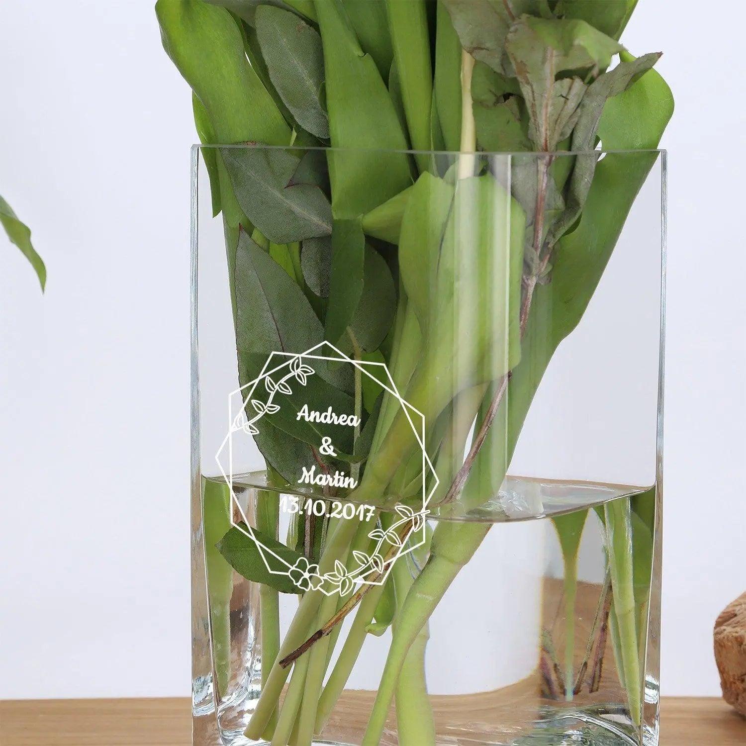 LEONARDO Vase mit Gravur Lucca 25 cm - personalisierbare Glasvase als Geschenk