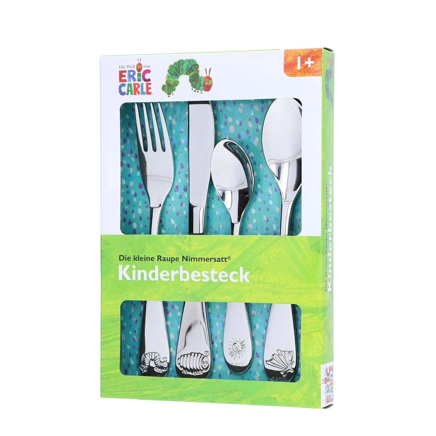 Kinderbesteck "Raupe Nimmersatt" (4-teilig mit Gravur)